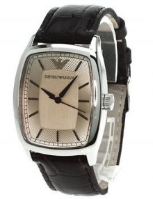 Armani Classic Brown Women's Ar0412 Leather Watch-0