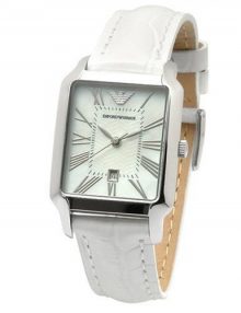 Armani Classic Silver Women's Ar0420 Leather Watch-0