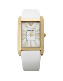 Armani Slim Silver Women's Ar2048 Leather Watch-0