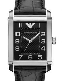 Emporio Armani Men's AR0362 Classic Black Dial and Strap Watch