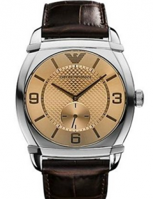 Armani Classic Brown Men's Ar0343 Leather Watch-0