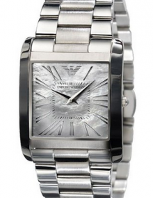 Emporio Armani Slim Mens Quartz Silver Tone Roman Numberal Watch AR2011