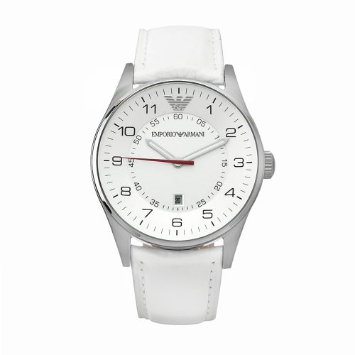 Armani Classic Silver Men's Ar5862 Leather Watch-0