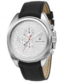 Armani Analog Silver Men's Ar5911 Leather Watch-0