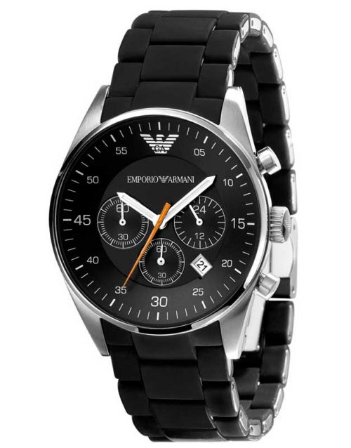 Emporio Armani Black Scratch Free Black Dial Chronograph Men's Watch AR5858