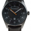 Emporio Armani Unix Sex Black Leather Band Dress Watch Sports AR5861