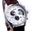 BEM-506L-7A White Casio Leather Watch Chronograph Date Day Full Packy