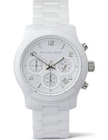Michael Kors Women's White Ceramic Bracelet Chronograph Watch MK5161