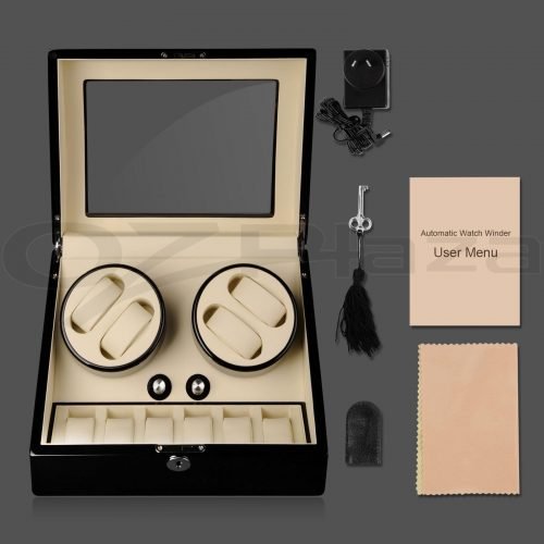 Watch case Automatic 4 Leather Black