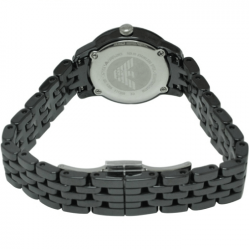 Emporio Armani AR1480 Black Ceramic Case Watch Black Silicone