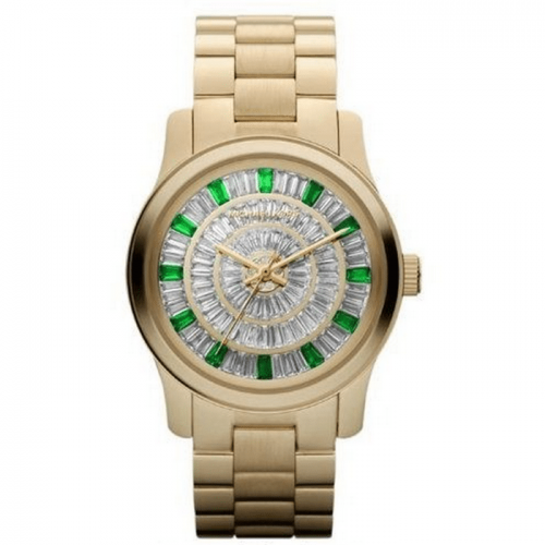 Michael Kors MK5730 Mid Size Green Glitz Gold Tone Watch