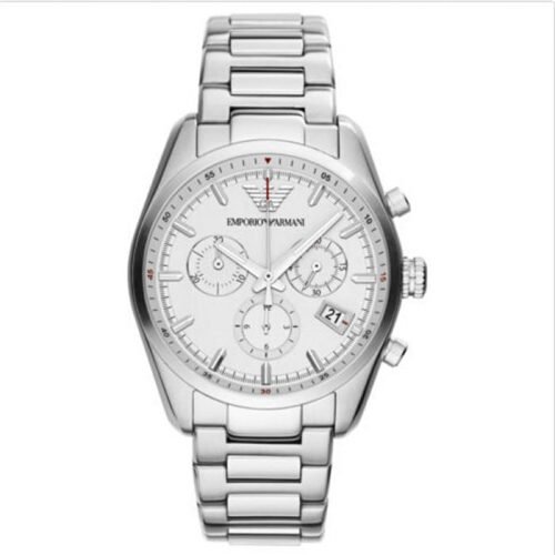 Emporio Armani AR6013 Men's Sportivo Chronograph Silver-Tone Steel and Dial