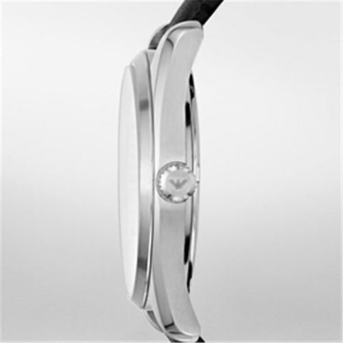 Emporio Armani AR6015 Silver Dial Leather Strap Men's Watch