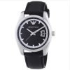 Emporio Armani AR6014 Mens Tazio Black Leather Strap Watch