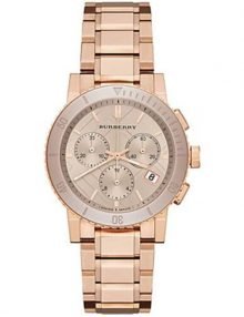 Burberry BU9703 Rose Gold Bracelet Ceramic Bezel Chrono Watch