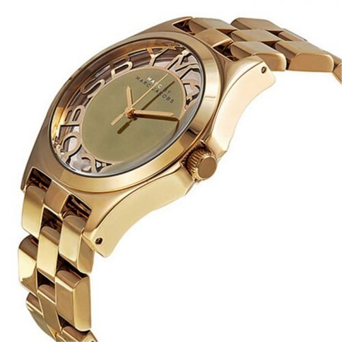 Marc Jacobs MBM3206 Henry Skeleton Gold Dial Gold-Tone Stainless Steel Ladies Watch