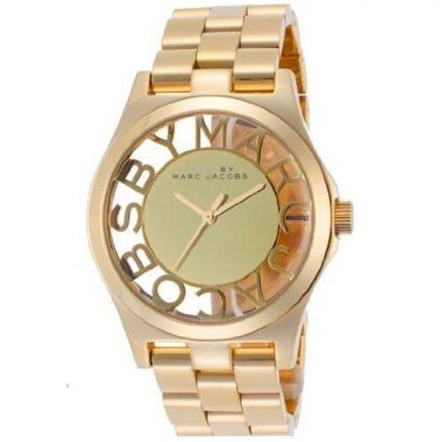 Marc Jacobs MBM3206 Henry Skeleton Gold Dial Gold-Tone Stainless Steel Ladies Watch