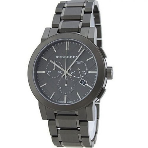 Burberry Men's BU9354 Large Check Gray Ion Plated Stainless Steel Watch