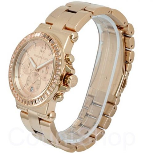 Michael Kors MK5412 Watches Ladies Dylan Glitz Chronograph Rose Gold Dial Watch