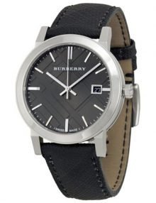 Burberry BU9030 Grey Dial Black Polyvinl Mens Watch