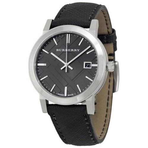 Burberry BU9030 Grey Dial Black Polyvinl Mens Watch