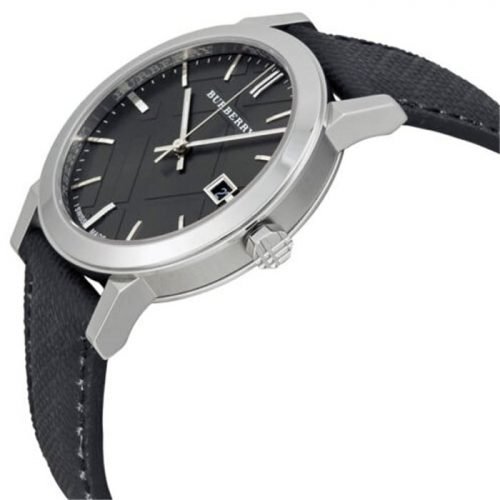 Burberry BU9030 Grey Dial Black Polyvinl Mens Watch