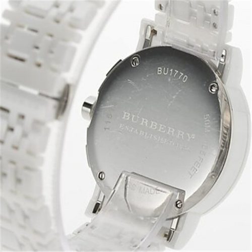 Burberry BU1770 Women's Ceramic White Chronograph Dial Watch