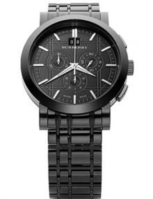 Burberry BU1385 Stainless Steel Case Black Ion Chronograph Mens Watch
