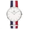 Daniel Wellington 0203DW Cambridge Wrist Unisex Silver Dial Classic Steel Watch 40MM
