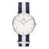 Daniel Wellington 0602DW Glasgow Women's Blue Nylon Band Quartz Watch with White Dial 36MM