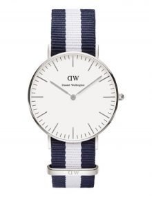 Daniel Wellington 0602DW Glasgow Women's Blue Nylon Band Quartz Watch with White Dial 36MM