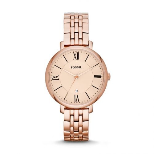 Fossil Jacqueline Es3435 Rose Gold Womens' Rose Gold Wrist Watch-7107
