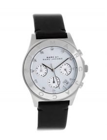 Marc Jacobs MBM1189 Silver Gold Chronograph Leather Ladies Watch