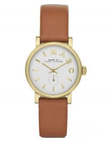 Marc Jacobs MBM1317 Baker Mini White Dial Brown Leather Ladies Watch