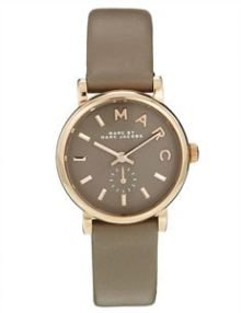 Marc by Marc Jacobs MBM1318 Womens Baker Grey Dial Gravel Gray Leather Band Watch