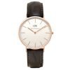 Daniel Wellington 0111DW Mens Classic York Eggshell 40mm Rose Gold Case Watch with Brown Leather Band