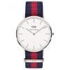 Daniel Wellington 0601DW Ladies Trinity Eggshell White Dial Navy & Red Navy Strap Watch 36mm
