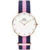 Daniel Wellington Females Classy Winchester Navy & Pink Nylon Strip Watch 34mm