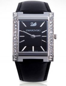 Swarovski 1094369 Black Dial & Leather Strap Females Watch