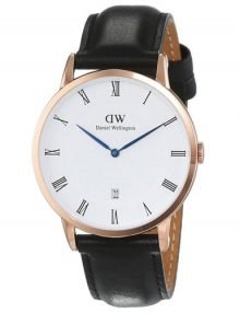 Daniel Wellington 1101DW Gents Rose Gold Stainless Black Leather Band Watch