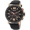 Hugo Boss 1512599 Chronograph Black Dial & Leather Band Males Watch with Rose Gold Tone Case