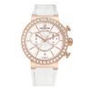 Swarovski Citra Shpere 5080604 women's silver watch - chronograph oversize rose gold case leather band