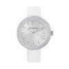 Swarovski 5095603 Daytime Silver Dial Womens Watch with White Leather Band