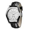 Emporio Armani AR0675 Asia Exclusive Edition Gents Silver Dial Black Leather Band Watch