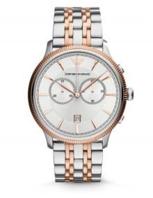 Emporio Armani AR1826 Mens rose gold plated stainless steel Two Tone Chronograph Watch