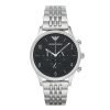 Emporio Armani AR1863 Classic Gents Chronograph Stainless Steel Watch with Black Dial