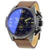 Diesel DZ4364 Ironside Blue Dial Leather Band Chronograph Watch