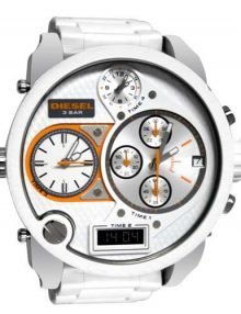 Diesel DZ7277 Oversized Badass White Silicone Quartz Mens Watch