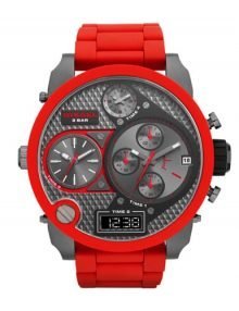 Diesel DZ7279 Oversized Badass red Silicone Quartz Mens Watch