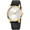 Calvin Klein K2G2G5C6 City Classic gold plated stainless steel Tone Black Leather Mens watch